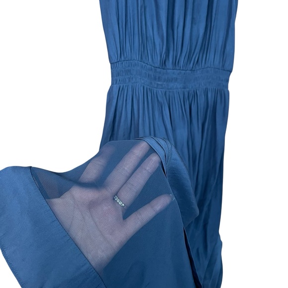 Ramy Brook Blue Satin Quinn Dress Sleeveless Size Small - Picture 5 of 14
